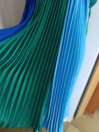 Vestido largo plisado talla L
