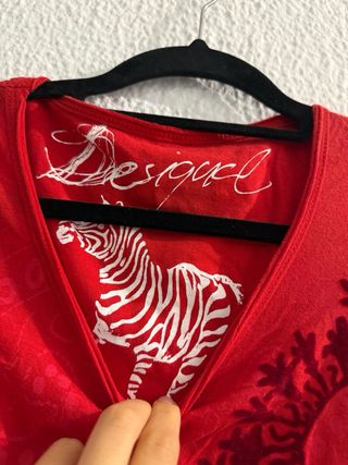 Camiseta Desigual Roja Manga Larga