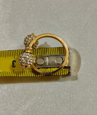 Anillo de diseño cruzado de oro amarillo 18K/750