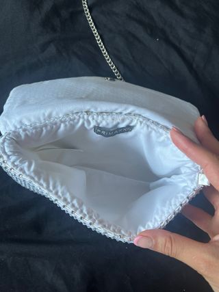 Bolso de fiesta plateado con cadena