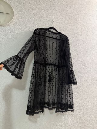 Playera de encaje negro nuevo