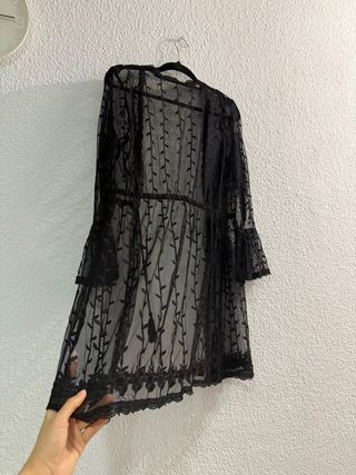 Playera de encaje negro nuevo