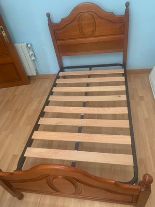 Cama individual de madera 180x105 con colchón