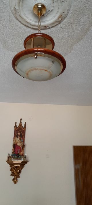 Lámpara de techo madera y metal