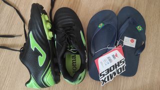 Botas de fútbol Joma niño y chanclas