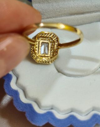 Anillo Princess de oro amarillo macizo de 18k
