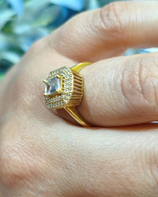 Anillo Princess de oro amarillo macizo de 18k