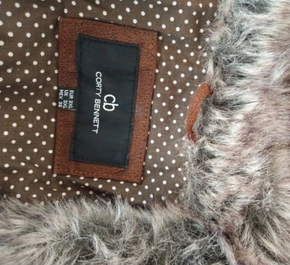 Abrigo de piel y borreguito / pelitos talla 46