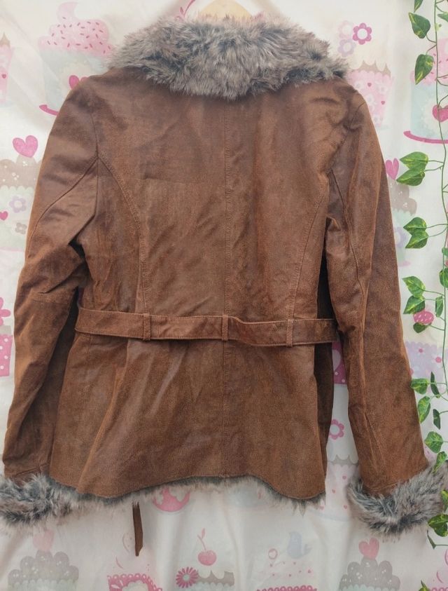 Abrigo de piel y borreguito / pelitos talla 46