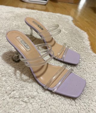 Sandalias tacón lila Primark Talla 38