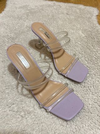Sandalias tacón lila Primark Talla 38