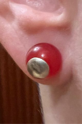 Pendientes Ágata Cornalina Roja Y Plata 925 