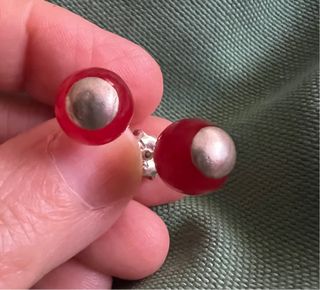 Pendientes Ágata Cornalina Roja Y Plata 925 