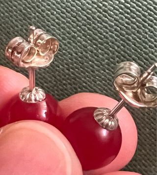 Pendientes Ágata Cornalina Roja Y Plata 925 