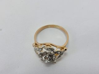 anillo oro 18k con piedra con diamante