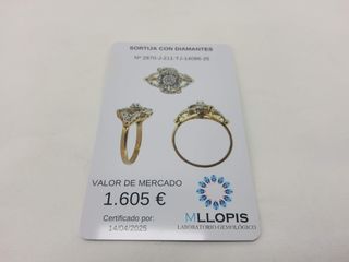 anillo oro 18k con piedra con diamante