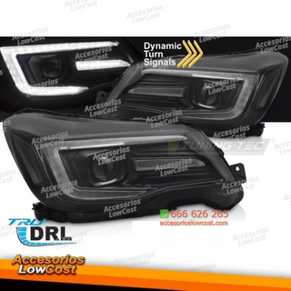 FAROS DELANTEROS EN TUBO DE LUZ DRL NEGROS PARA S