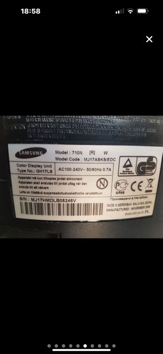 Monitor Acer Plata+ samsung