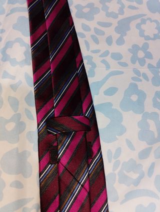 Corbata Rayas Hombre Negra y Rosa