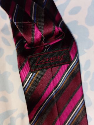 Corbata Rayas Hombre Negra y Rosa