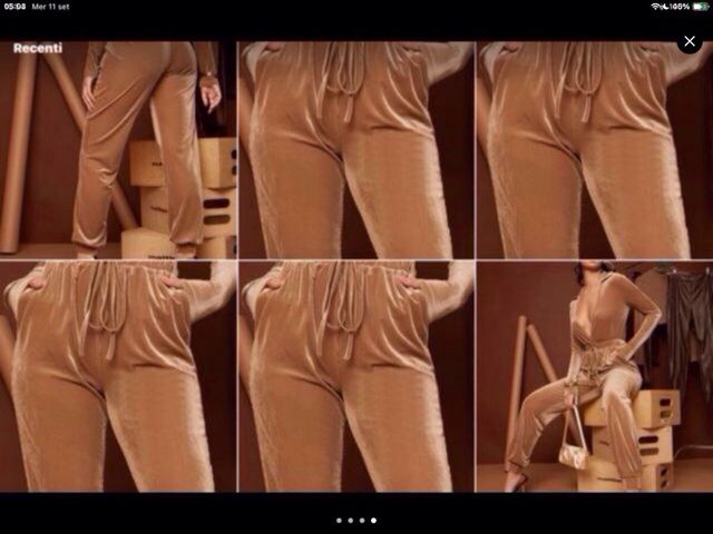 Pantaloni donna Annalisa effetto velluto