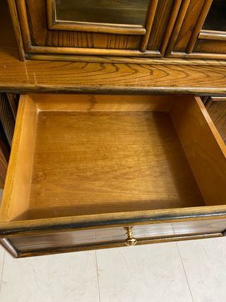 Mueble de salón de madera y bambú , aparador Vitri
