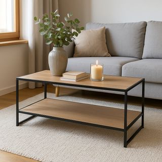 Mesa de salón moderna madera y metal