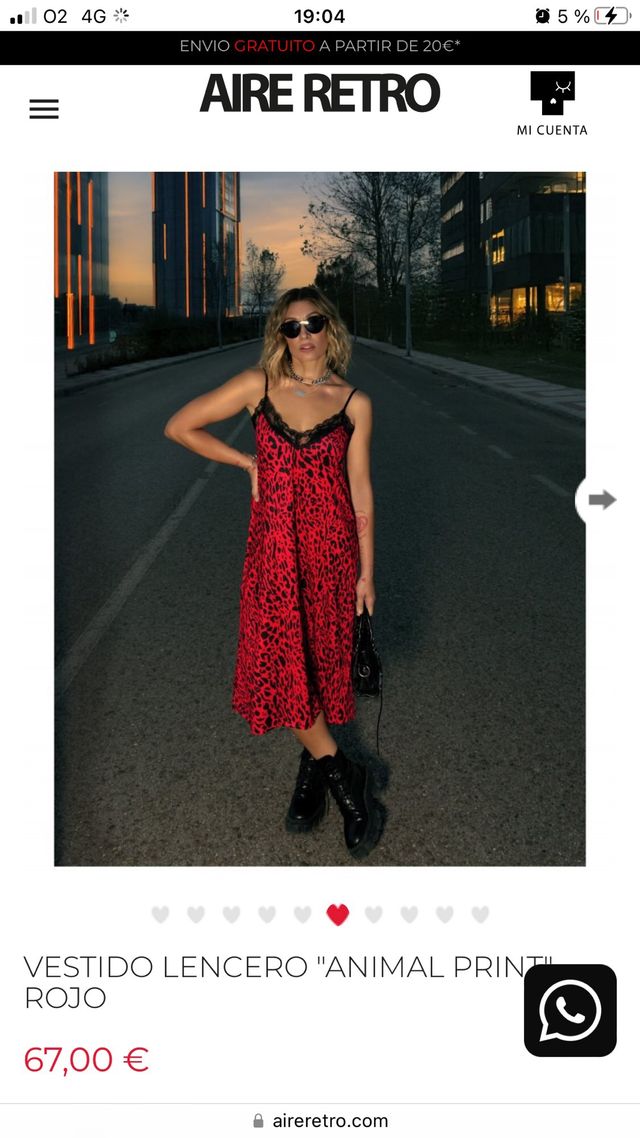 Vestido Aire Retro Animal Print Rojo