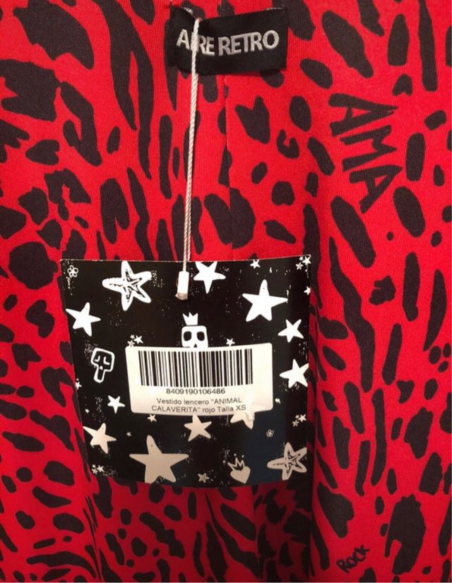 Vestido Aire Retro Animal Print Rojo