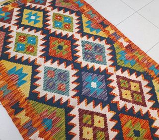 Tappeto Kilim afgano 195x85 cm lana