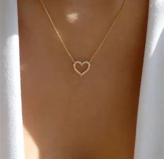 Colgante Corazón Brillante Dorado