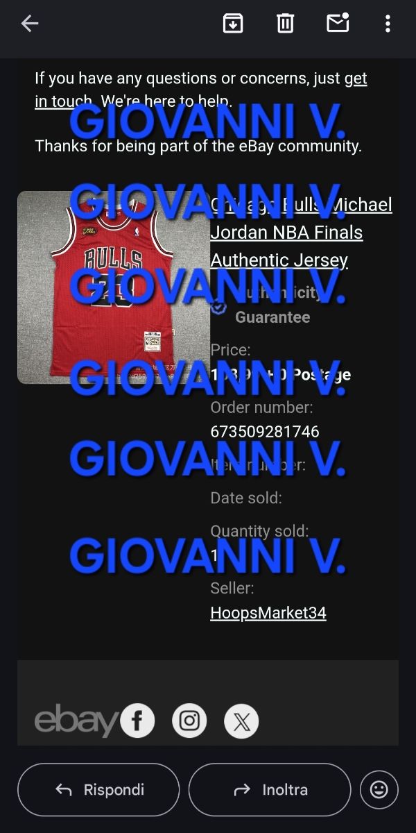 Canotta NBA Mitchell & Ness Jordan 23