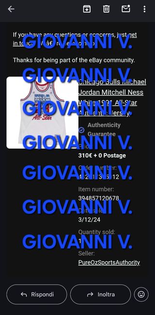 Canotta NBA Mitchell & Ness Jordan M