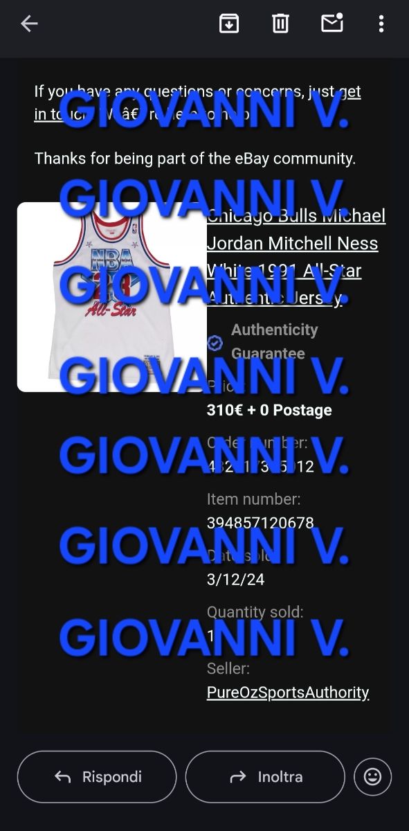 Canotta NBA Mitchell & Ness Jordan M