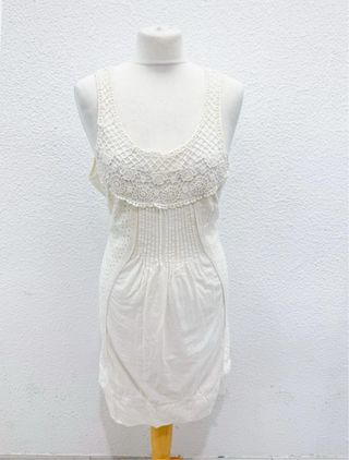 Vestido blanco encaje camisón XL