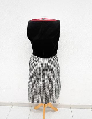 Vestido Dirndl Alemán Vintage Corset Cuadros XXL