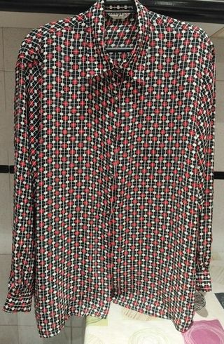 Camisa vintage mujer estampado geométrico
