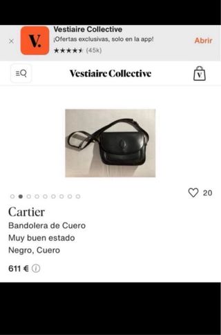 CARTIER BOLSO BANDOLERA VINTAGE PIEL NEGRA UNISEX 