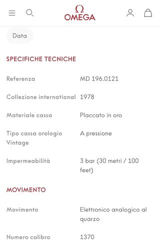 Orologio Omega Quarzo Uomo Donna Oro Nero