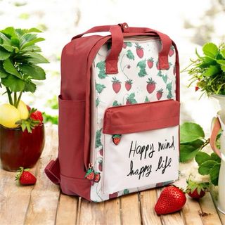 Mochila Ana Marín niña, estampado fresas