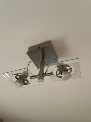 Lámparas de techo plateadas con cristal