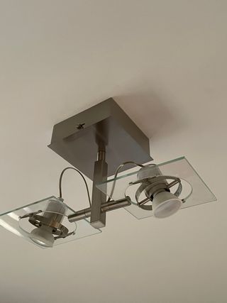 Lámparas de techo plateadas con cristal