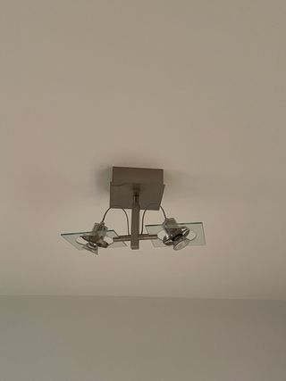 Lámparas de techo plateadas con cristal