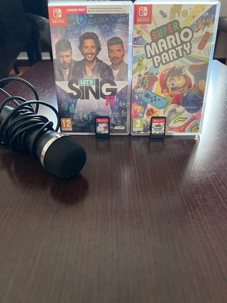Nintendo Switch Funda y 2 juegos con microfono