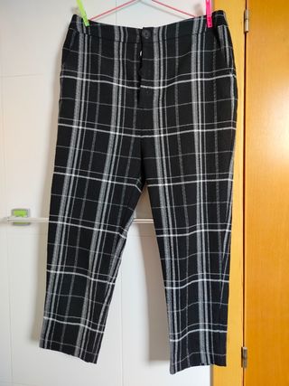 Pantalón Mango Cuadros Talla 36