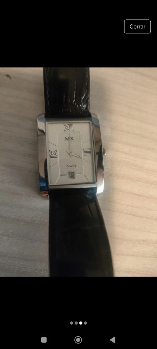 Reloj MX Cuarzo Plata y Negro sin estrenar