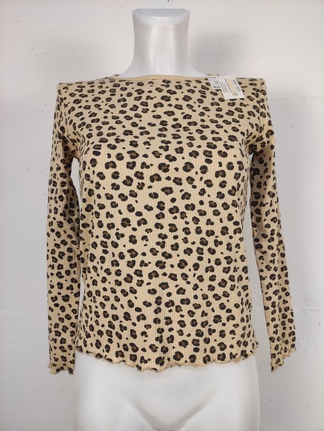 Maglia donna manica lunga leopardata