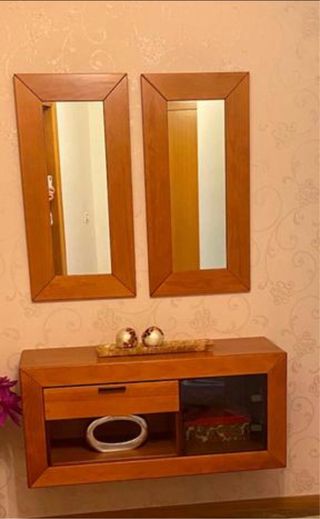 Mobili da ingresso e 2 specchi in legno