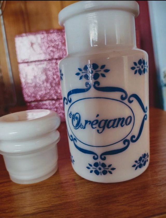 Frasco Opalina Vintage Orégano Azul