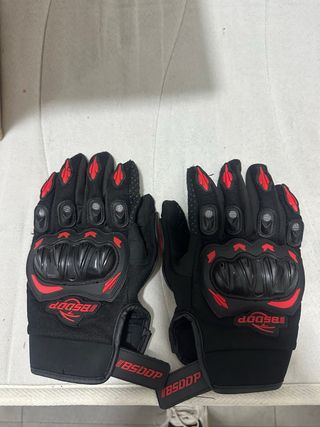 Guantes Moto Talla M Negro/Rojo